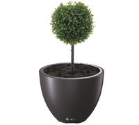 Grand pot de fleur ⌀ 57 cm H:43,5 cm rond anthracite avec insert cache-pot 56 l