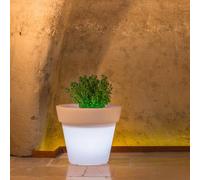 GRAND POT DE FLEURS JARDINIÈRE H45 HAUT MODERN CACHE ITALY JARDIN LAMPE BLANCHE
