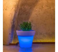 POT DE FLEURS LED JARDINIÈRE BEGONIA ROND HAUT CACHEPOT ITALY DESIGN JARDIN