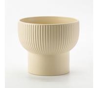 Grand Pot de Fleurs Rond en céramique de Style bohème de 945 Pouces à Rayures Blanches Jaunes Bleues et Noires pour Plantes succulentes Pot de Fleurs,Jaune