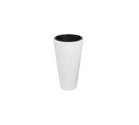 Grand pot en rotin synthétique 23 litres blanc 30 x 55 cm