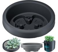 Grand pot et jardinière en plastique Rond DxH 59,5cm x 19,2cm Couleur Anthracite Herbier Jardin de rocaille Réservoir d'eau de pluie Couverture du réservoir d'eau Pot de fleurs pour un parterre de fle