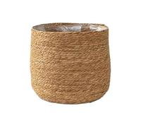 Grand pot pour d'intérieur 21,8 cm anti-fuite, rond, multi-usages | Grand pot de fleurs tressé pour patio, porche, balcon, chambre, salon, jouets, poupées, collations