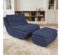 Grand pouf avec repose-pieds, grands poufs en mousse à mémoire de forme
