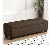 Grand pouf de rangement carré en cuir pour chambre à coucher, salon, 40 cm de haut avec rangement, banc d'angle avec rangement, disponible dans une variété de couleurs (B