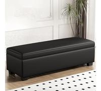 Grand pouf de rangement carré en cuir pour chambre à coucher, salon, 40 cm de haut avec rangement, banc d'angle avec rangement, disponible dans une variété de couleurs (B