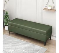 Grand pouf de rangement en cuir gris - Élégant banc repose-pieds pour salon, lit, siège avec couvercle, meuble à chaussures multi-usages, meubles de maison modernes