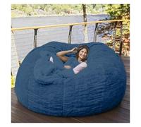 Grand pouf de rangement rembourré ultra doux (contient du remplissage) pour adultes (bleu paon, 1,8 m)