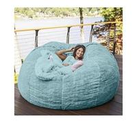 Grand pouf de rangement rembourré ultra doux pour adultes (contient du remplissage) (bleu ciel, 1,5 m)