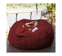 Grand pouf de rangement rembourré ultra doux pour adultes (contient du remplissage) (vin rouge, 1,5 m)