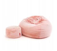 Grand pouf Ecopuf Yeti Lapit tendre pour chambre d'enfant ou chambre - Rose