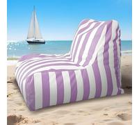 Grand pouf gonflable pour piscine et terrasse - Confortable - Pour extérieur et intérieur - Rayé - Violet clair
