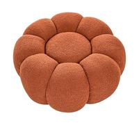 Grand Pouf Moderne Siège d'Appoint Salon Chambre à Coucher Tissu Bouclé Marron Beaufort