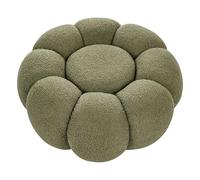 Grand Pouf Moderne Siège d'Appoint Salon Chambre à Coucher Tissu Bouclé Vert Beaufort