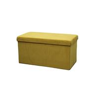 Grand pouf ottoman pliable en velours côtelé pour rangement de couvertures, jouets