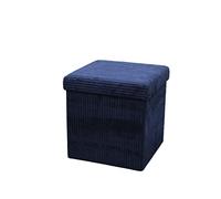 Grand pouf ottoman pliable en velours côtelé pour rangement de couvertures, jouets