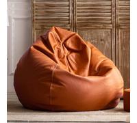 Grand pouf poire de 1 m en cuir respectueux de l'environnement, pouf non rempli pour extérieur, chaise longue pour salon, chambre à coucher, jardin et soirées cinéma (couleur)