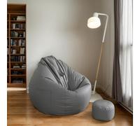 Grand pouf rond imperméable beige doux et confortable pour chaises non rembourré et sans doublure, idéal pour le salon et la chambre à coucher, 100 x 110 cm