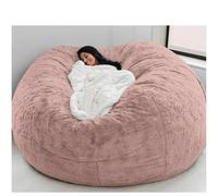 Grand pouf XXL confortable et housse idéal pour les enfants et les adultes, parfait pour le salon et la chambre à coucher, sans rembourrage, cuir rose, 180 x 90 cm