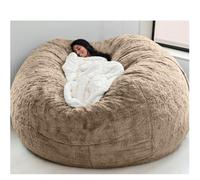 Grand pouf XXL confortable et housse idéal pour les enfants et les adultes, parfait pour le salon et la chambre à coucher, café clair, 150 x 65 cm, pouf non rempli pour une utilisation polyvalente