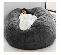 Grand pouf XXL confortable et housse parfait pour les enfants et les adultes, idéal pour le salon et la chambre à coucher, gris foncé, 180 x 90 cm, rembourrage non inclus