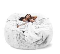 Grand pouf XXL confortable et housse parfait pour les enfants et les adultes, idéal pour le salon et la chambre à coucher, gris neige, 180 x 90 cm, rembourrage non inclus