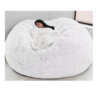 Grand pouf XXL confortable et housse parfait pour les enfants et les adultes, idéal pour le salon et la chambre à coucher, blanc, 130 x 65 cm, solution d'assise élégante