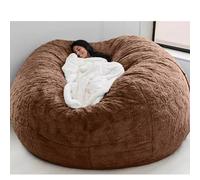 Grand pouf XXL confortable et housse parfait pour les enfants et les adultes, idéal pour le salon et la chambre à coucher, café foncé, 130 x 65 cm, solution d'assise polyvalente