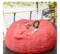 Grand pouf XXL confortable et housse parfait pour les enfants et les adultes, idéal pour le salon et la chambre à coucher, non rempli, rose rouge, 130 x 65 cm