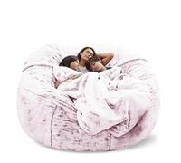 Grand pouf XXL confortable et housse parfaite pour les enfants et les adultes Idéal pour le salon et la chambre à coucher Sans rembourrage inclus Rouge neige 180 x 90 cm