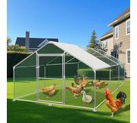 Grand Poulailler 3x6x2m avec Toit Imperméable et Anti-UV, Cadre en Acier Galvanisé et Porte Sécurisée - Enclos Extérieur pour Poules, Canards, Oies et Petits Animaux, Résistant et Durable