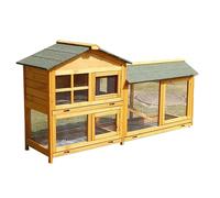 Grand Poulailler, Cage a Poules Extérieur Multifonctionnelle en Bois avec Toit, Voliere Oiseaux, pour Ferme et Jardin(Yellow,Large)