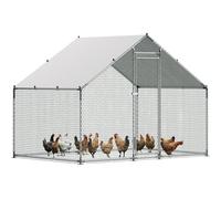 Grand Poulailler D'extérieur, Cage en Acier Galvanisé, Poule avec Couverture Imperméable pour Lapins Canards Extérieur pour Petits Animaux(2x3x2m)