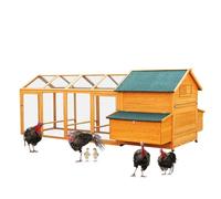 Grand poulailler d'extérieur en Bois pour Poules, Canards, dindes et Lapins. Poulailler résistant aux intempéries avec Plateau Coulissant et nichoir. Cage à Poules avec Toit étanche