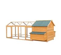 Grand poulailler en bois avec enclos et toit en asphalte avec enclos, nettoyage facile, nichoir