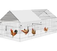 Grand poulailler en métal, 2,2 x 1 m, très résistant, avec housse imperméable et anti-UV, poulailler d'extérieur pour cour, ferme