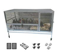 Grand poulailler extérieur pour 10 poules, clapier, cage à poulet en acier galvanisé avec palettes et roues pour une utilisation dans la ferme (taille : 100 x 60 x 73 cm, couleur : orange)