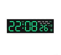 Grand pour réveil Numérique LED Murale avec Température Date pour jour - Horloge Lumineuse 3 Niveaux Veilleuse Douce Salon pour chambre 16.8cm(E)