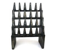 Grand présentoir à bagues (24 cônes) en bois finition ""noir vintage""