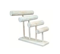Grand Présentoir à Bracelets Nomade 4 joncs en bois | Finition Blanc Cérusé