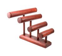 Grand Présentoir à Bracelets Nomade 4 joncs en bois | Finition Rouge Intense