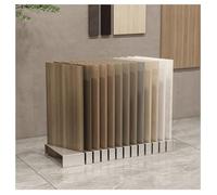 Grand présentoir de carrelage en métal pour sols en bois, support de présentation d'angle RT pour divers échantillons de matériaux (argent, 100 x 30 x 10 cm)