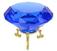 Grand presse-papier en cristal avec strass - 8 cm - Décoration de mariage - Décoration d'intérieur (bleu)