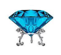 Grand presse-papier en cristal diamant avec support, bijoux bleu clair de 3, 15 pouces pour les décorations de mariage et les centres table la maison