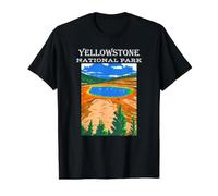 Grand Prismatic Spring, Parc National de Yellowstone, Wyoming T-Shirt Graphique avec Valeur, Homme, Noir, S