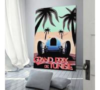 Grand Prix de Tunisie, 26 mai 1933, affiche, art mural, peinture, toile, décoration de chambre, cadeaux pour enfants, 20 x 30 cm