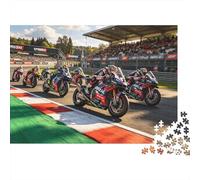 Grand Prix Jigsaw Puzzle 1000 Piece Recyclable Matériau Moto Race Puzzles pour Elderly Relieve Senile Dementia Amusant Activité Excellent Cadeau Idée 70x50cm/1000pcs