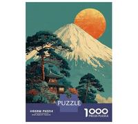 Grand Puzzle 1000 Pièces Adulte, Japanese Landscape with Mountain and Temple, Expérience Puzzle Relaxante, Idée Cadeau Noël, Pièces Haute Qualité, 52x38cm/1000pcs