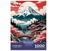 Grand Puzzle 1000 Pièces Adulte, Mount Fuji and Cherry Blossoms, Expérience Puzzle Relaxante, Idée Cadeau Noël, Pièces Haute Qualité, 38x26cm/1000pcs