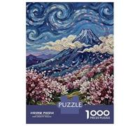 Grand Puzzle 1000 Pièces Adulte, Mount Fuji with Cherry Blossoms, Loisir Créatif, Idée Cadeau Noël, Découpe Précise, 70x50cm/1000pcs